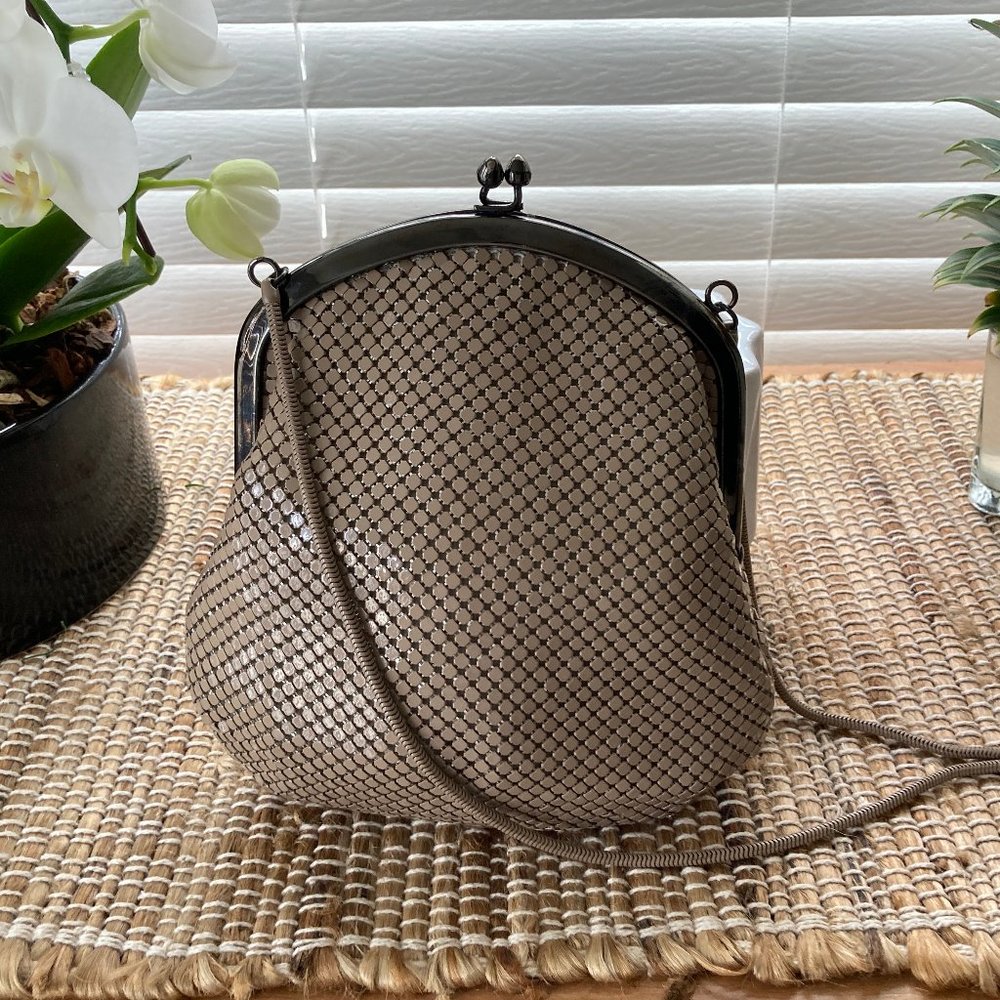 Lyrella Vintage Taupe Metal Cocktail Handbag